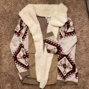 Burgundy Aztec cardigan